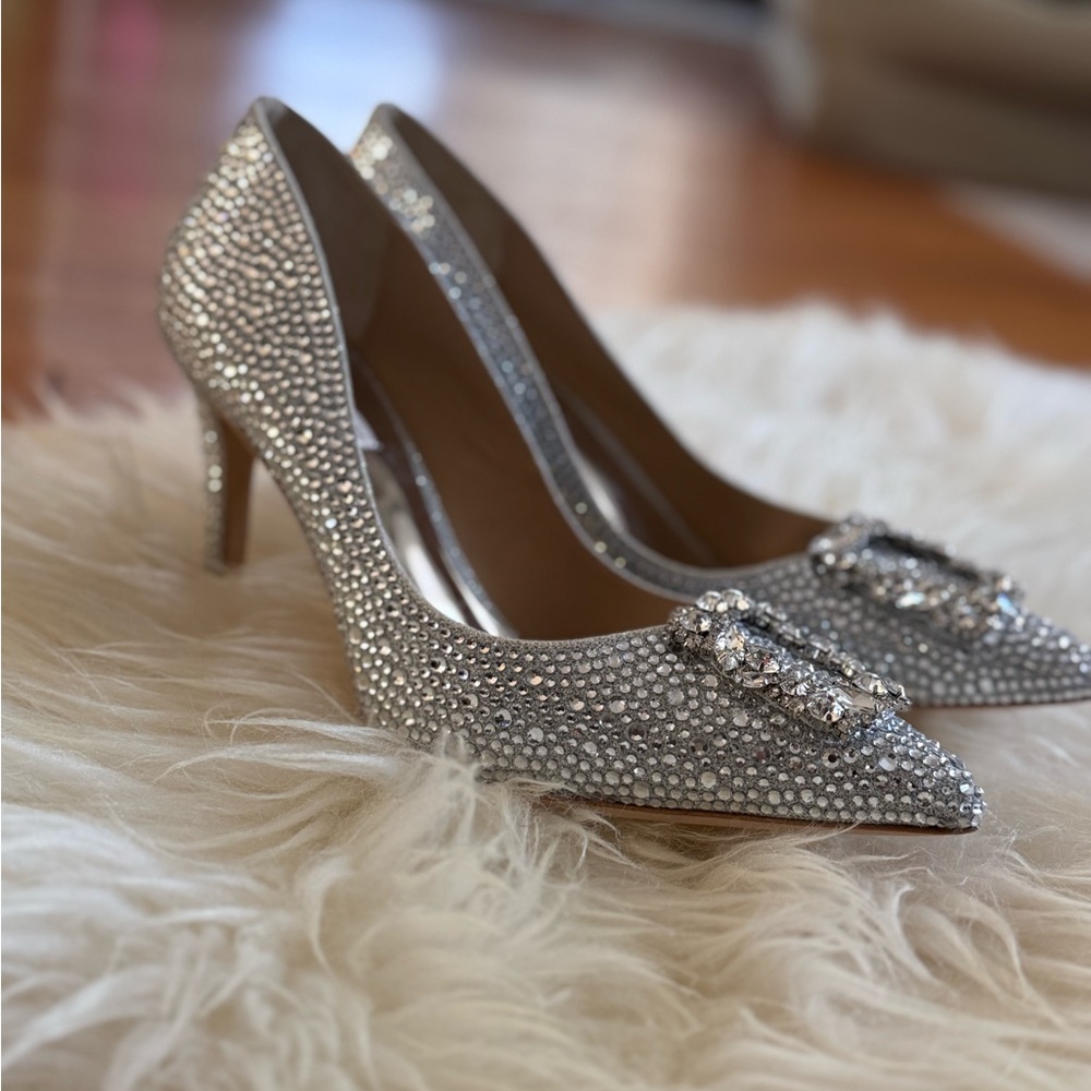 Badgley Mischka Cher ii silver crystal pump
